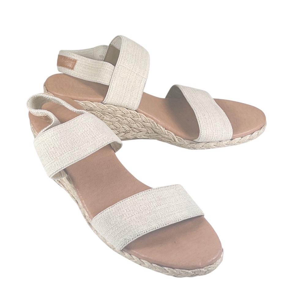 Tommy Bahama Tan Sakura Espadrille Wedge Sandals Size 9 EUC Spring Neutral